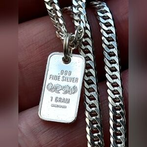 999 Fine Silver Pendant - New - Made In USA